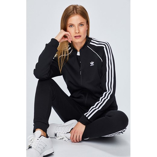 Adidas Originals bluza damska czarna krótka bez wzorów 