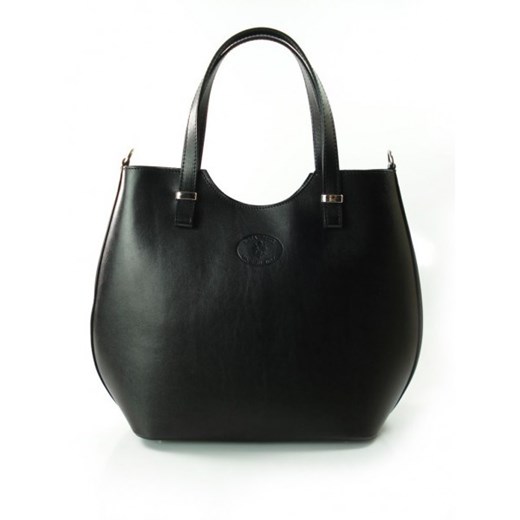 VERA PELLE Duża włoska torebka skórzana ZARKA shopper bag czarna SB4116N Włoskie torebki WYPRZEDAŻ Vera Pelle rinkopl okazja