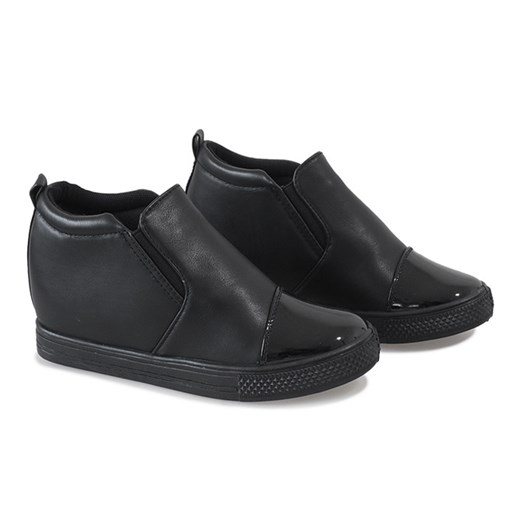 Czarne sneakersy na koturnie DD409-1   38 gemre