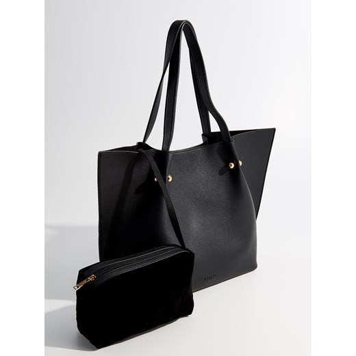 Mohito - Torba shopper z kosmetyczką - Czarny  Mohito One Size 