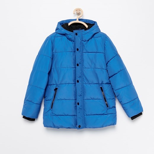 Reserved - Pikowana kurtka z kapturem - Niebieski niebieski Reserved 140 