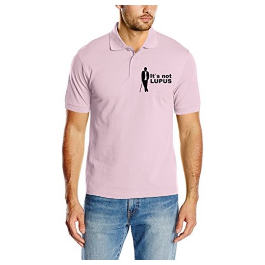 Touchlines męska modna koszulka polo Dr. House - It`s Not Lupus v2, D2077, kolor: różowy Touchlines  sprawdź dostępne rozmiary Amazon