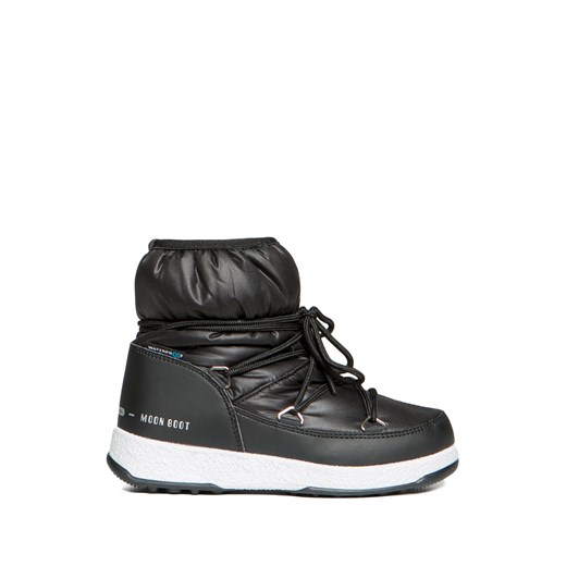 Buty zimowe dziecięce czarne Moon Boot bez wzorów sznurowane 