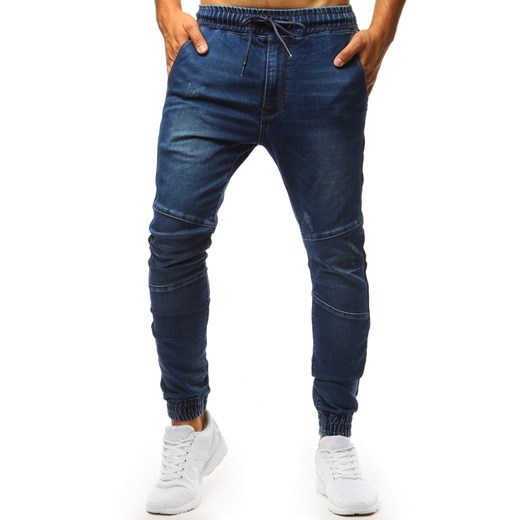 Spodnie joggery jeansowe męskie niebieskie (ux1361)  Dstreet 34 