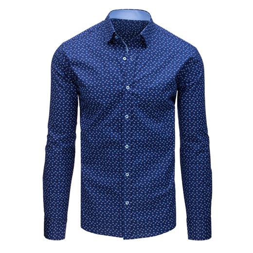 Koszula męska elegancka we wzory niebieska (dx1522) Dstreet  XL 