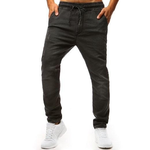 Spodnie joggery jeansowe męskie czarne (ux1343) Dstreet  28 