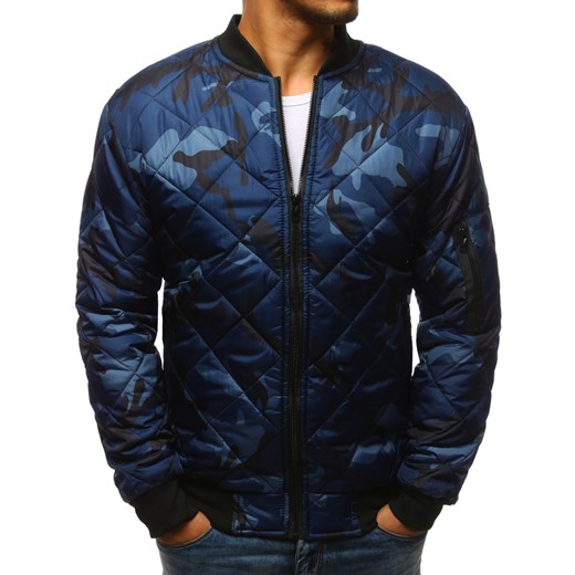 Kurtka męska pikowana bomber jacket camo niebieska (tx2234) Dstreet  XL 