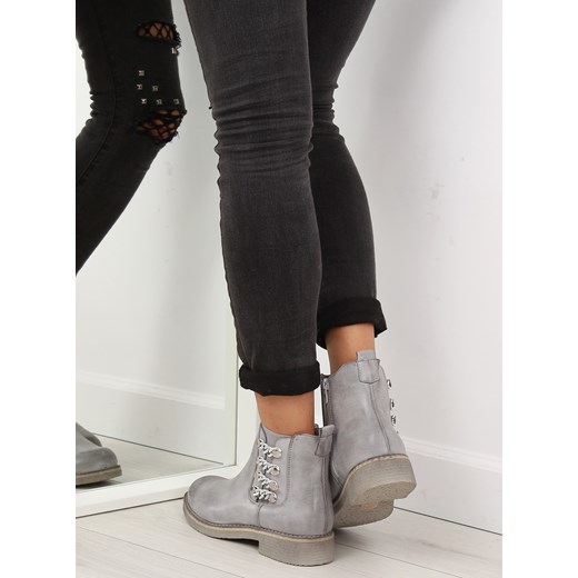 Botki damskie sztyblety szare F2333 GREY szary 39 kupbuty.com