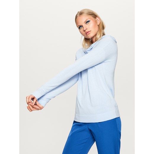 Reserved - Sweter z luźnym golfem - Niebieski