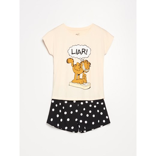 Reserved - Dwuczęściowa piżama Garfield - Beżowy