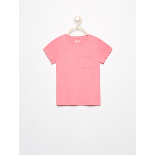 Reserved - T-shirt z kieszonką - Różowy
