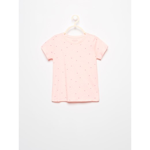 Reserved - T-shirt z delikatnym nadrukiem - Różowy