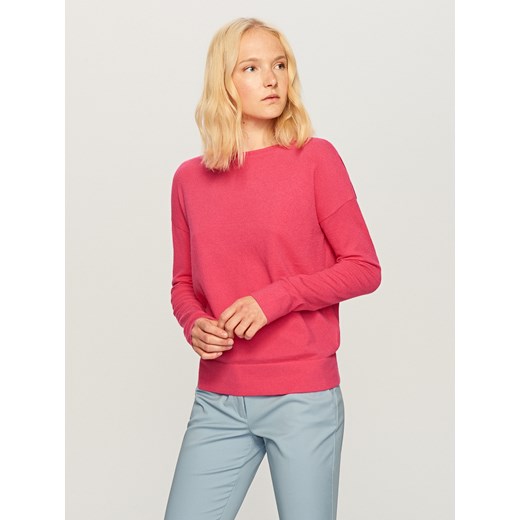 Reserved - Gładki sweter - Różowy