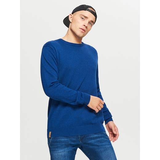 Cropp - Gładki sweter basic - Niebieski  Cropp XL 