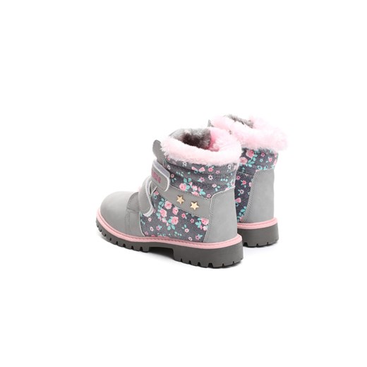 Buty zimowe dziecięce Multu szare w abstrakcyjnym wzorze 