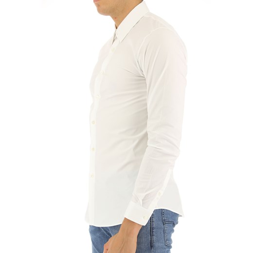 Koszula męska Jil Sander bawełniana biała casualowa z długim rękawem 