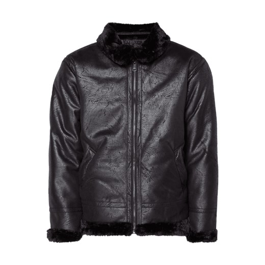 Kurtka z materiału stylizowanego na skórę shearling czarny Alpha Industries S Peek&Cloppenburg 