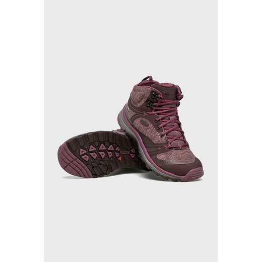 Fioletowe buty trekkingowe damskie Keen bez wzorów płaskie sportowe 