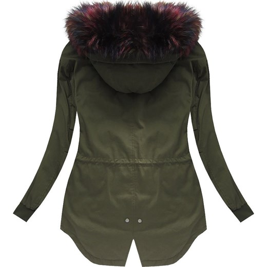 BAWEŁNIANA PARKA Z PUCHEM NATURALNYM KHAKI (7096)