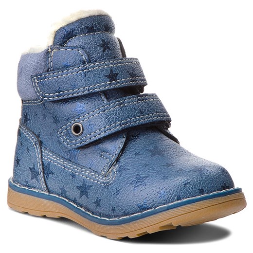 Buty zimowe dziecięce Nelli Blu niebieskie trzewiki bez wzorów 