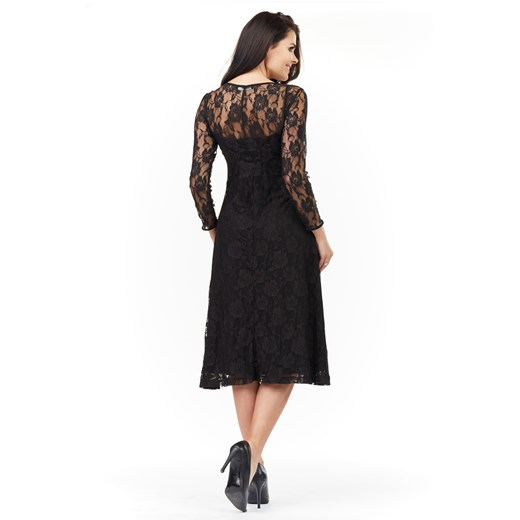 CM3496 Kobieca koronkowa sukienka - czarna