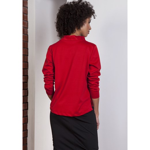 CM3632 Asymetryczna bluza ze stójką - czerwona
