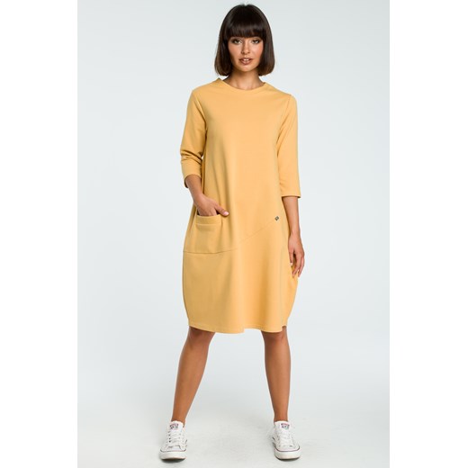 CM3797 Kobieca sukienka bombka - żółta