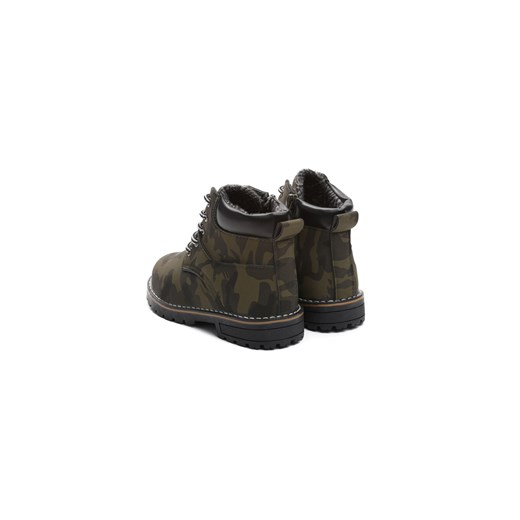 Buty zimowe dziecięce Multu moro wiązane ze skóry ekologicznej 