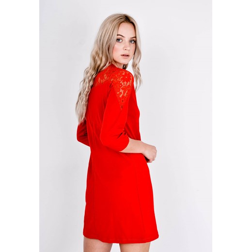Sukienka Zoio czerwona w stylu marine oversize z długimi rękawami 