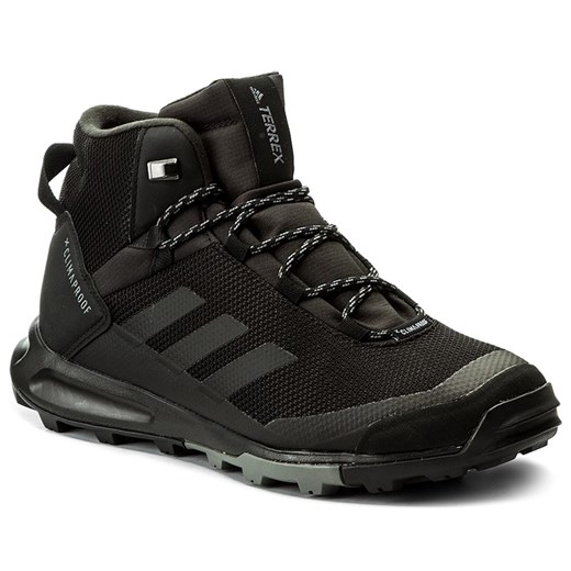 Buty trekkingowe męskie Adidas czarne z tworzywa sztucznego na wiosnę sportowe wiązane 