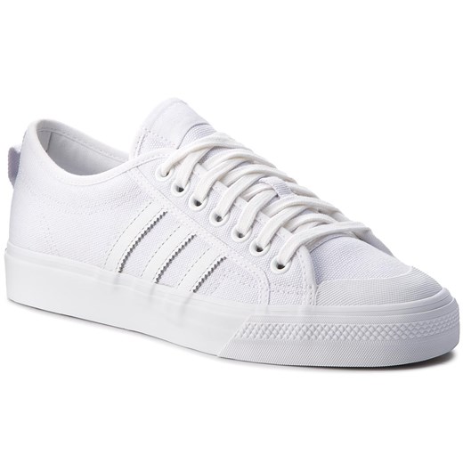 Adidas trampki damskie sznurowane skórzane białe