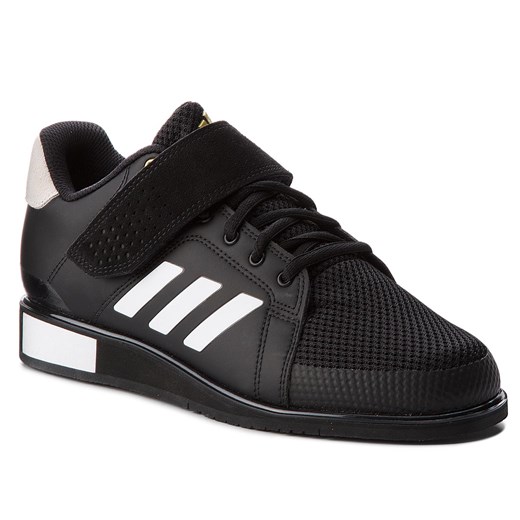 Buty sportowe męskie Adidas wiązane czarne ze skóry ekologicznej 