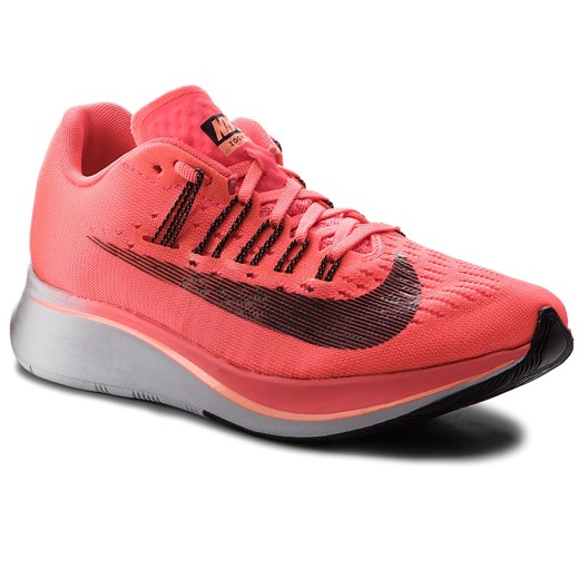 Buty sportowe damskie Nike zoom różowe z tworzywa sztucznego płaskie sznurowane 