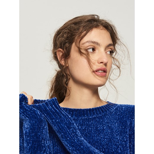 Sinsay - Szenilowy sweter - Niebieski