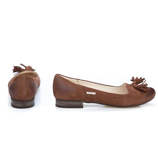balerinki - skóra naturalna - model 009 - kolor brązowy przecierka Zapato  39 zapato.com.pl
