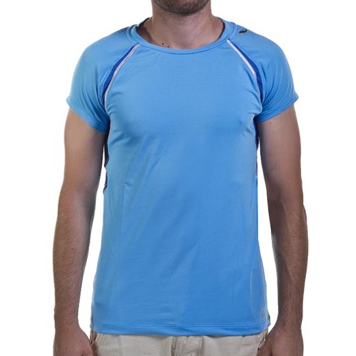 Koszulka sportowa niebieska Asics bez wzorów letnia z poliestru 