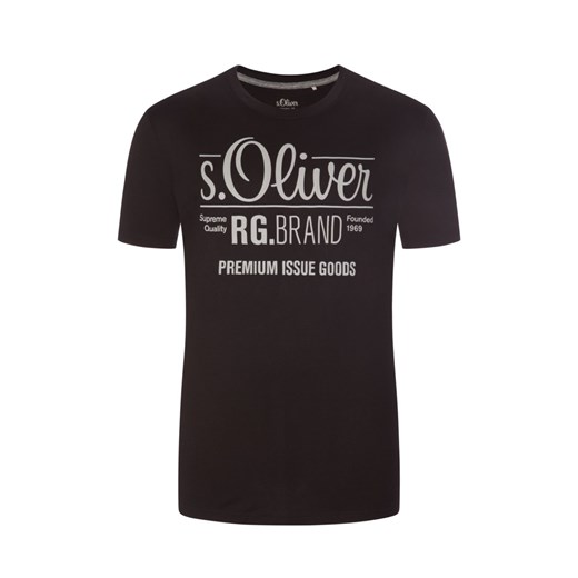 T-shirt męski S.Oliver brązowy z krótkim rękawem 