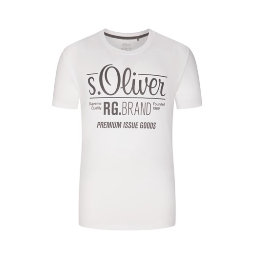 Biały t-shirt męski S.Oliver z krótkimi rękawami w stylu młodzieżowym 