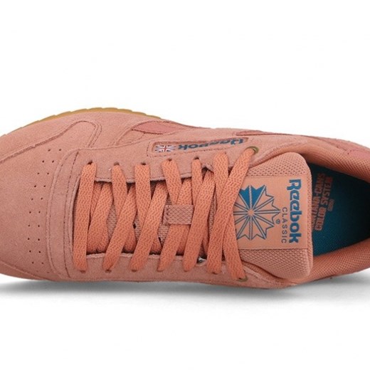 Różowe buty sportowe męskie Reebok Classic ze skóry wiązane 