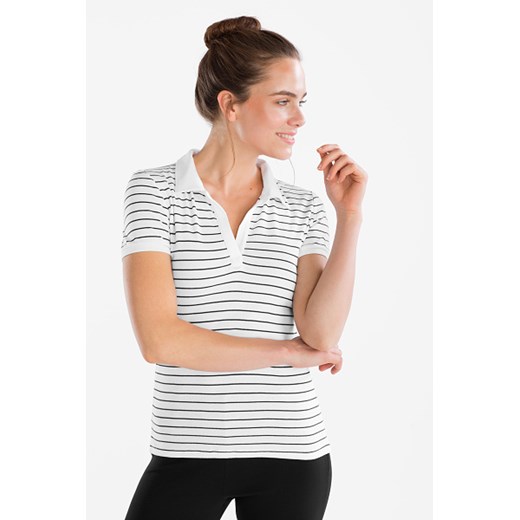 C&A Koszulka polo basic – Bawełna ekologiczna –w paski, Biały, Rozmiar: XS