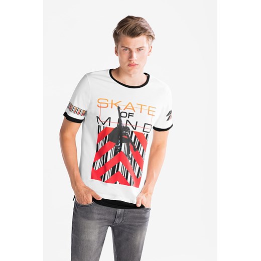 C&A T-shirt-biobawełna-w stylu 2 w 1, Biały, Rozmiar: XS