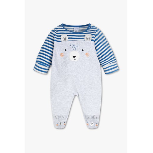 C&A Piżama niemowlęca – bawełna bio – w paski, Szary, Rozmiar: 50