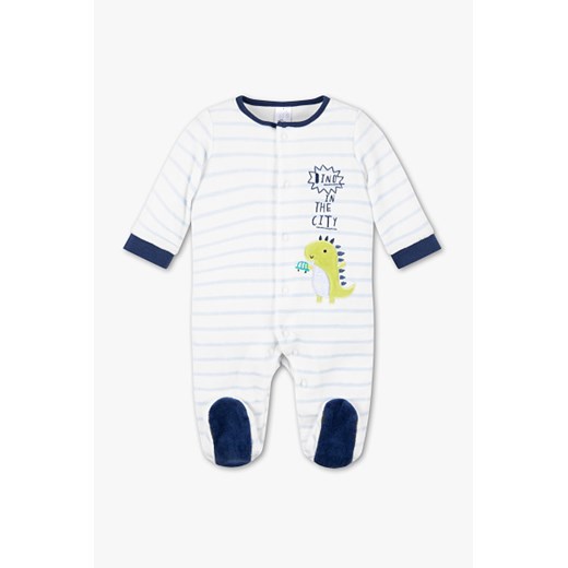 C&A Piżama niemowlęca – bawełna bio – w paski, Niebieski, Rozmiar: 62