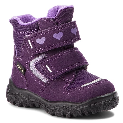 Buty zimowe dziecięce Superfit z tworzywa sztucznego fioletowe śniegowce 