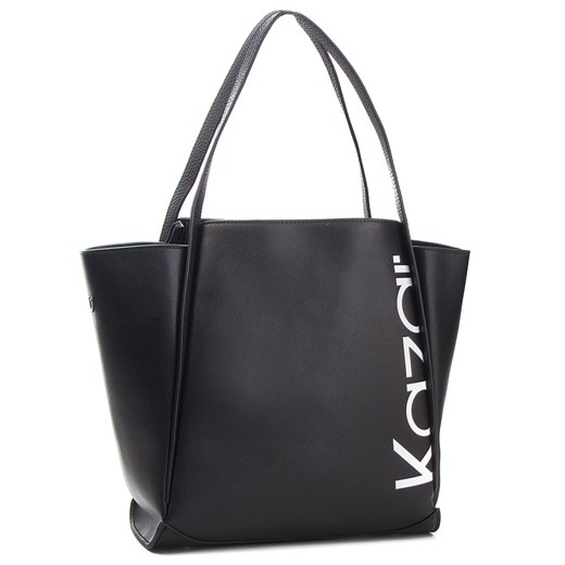 Shopper bag czarna Kazar elegancka bez dodatków skórzana