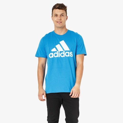 T-shirt męski niebieski Adidas z krótkimi rękawami 