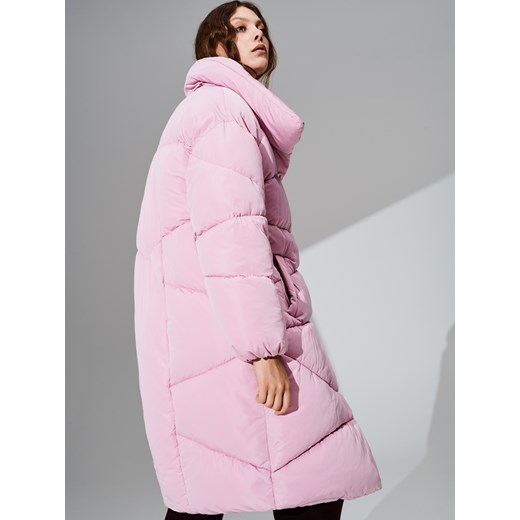 Reserved - Oversize'owy płaszcz - Różowy Reserved rozowy M 