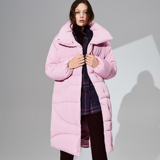 Reserved - Oversize'owy płaszcz - Różowy Reserved rozowy M 