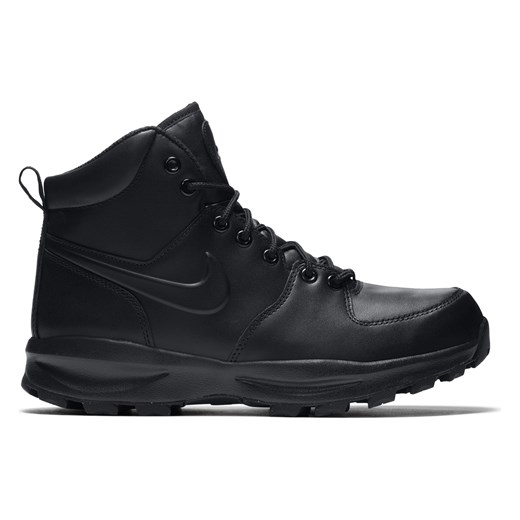 Buty zimowe męskie Nike sznurowane sportowe czarne ze skóry 