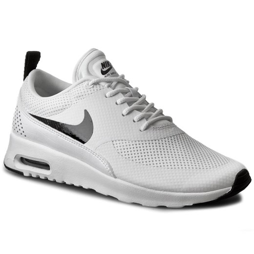 Buty sportowe damskie Nike air max thea płaskie białe sznurowane bez wzorów 